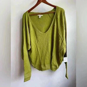 NWT Free People Oversized Santa Clara Thermal Top. Ferngully (Green) Medium $78